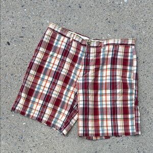 L.L. Bean Red and Blue Plaid Shorts, vintage preppy, shorts, nautical